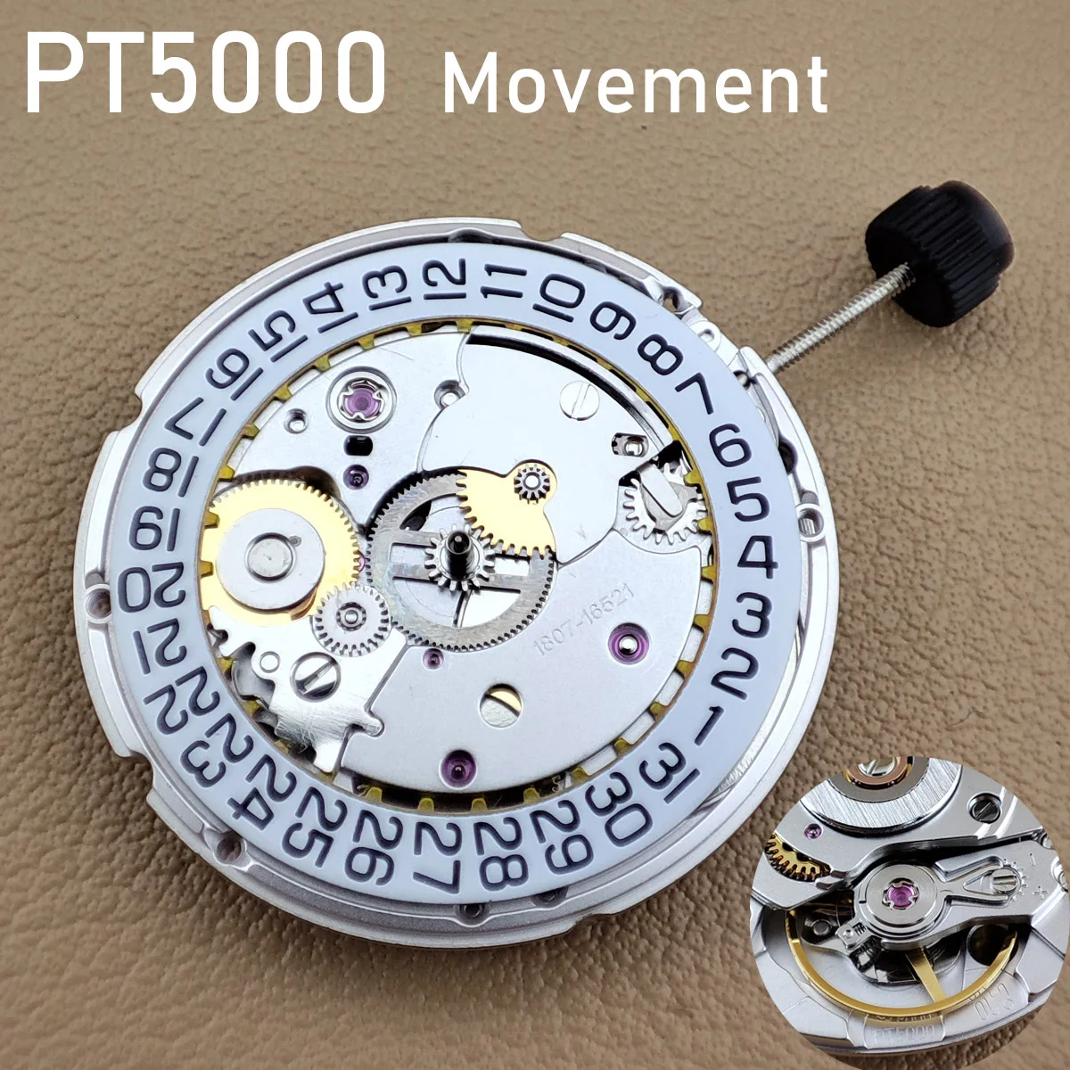 

PT5000 оригинальные высокоточные наручные часы с механическим механизмом 25 драгоценностей, дата-колесо, частота 28800 часов, запасные части для планшетов