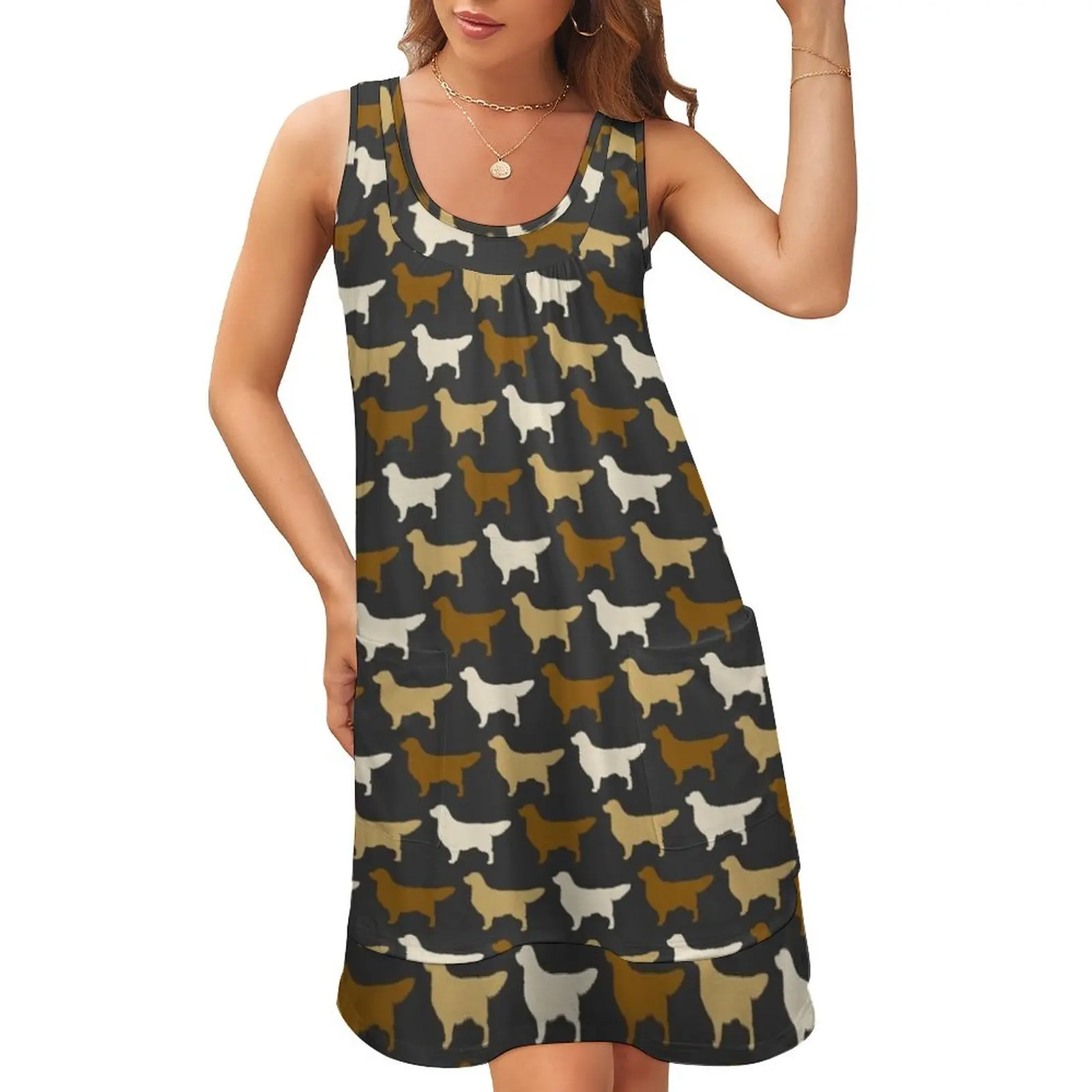 Golden Retriever Dog Breed Silhouette Sleeveless U-Neck Fake Two Piece Dress luxury evening dresses 2024 Women's summer skirt
Golden Retriever Dog Breed Silhouette Sleeveless U-Neck Fake Two Piece Dress luxury evening dresses 2024 Women's summer skirt
