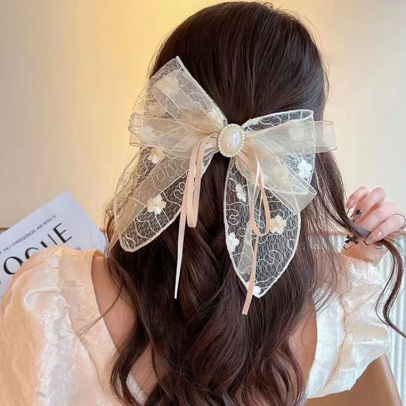 2024 New Korean Lace Embroidery Yarn Bow Hair Clip for Women Girls Spring Clip Back Head Hairpin Fashion Hair Accessories
2024 New Korean Lace Embroidery Yarn Bow Hair Clip for Women Girls Spring Clip Back Head Hairpin Fashion Hair Accessories
