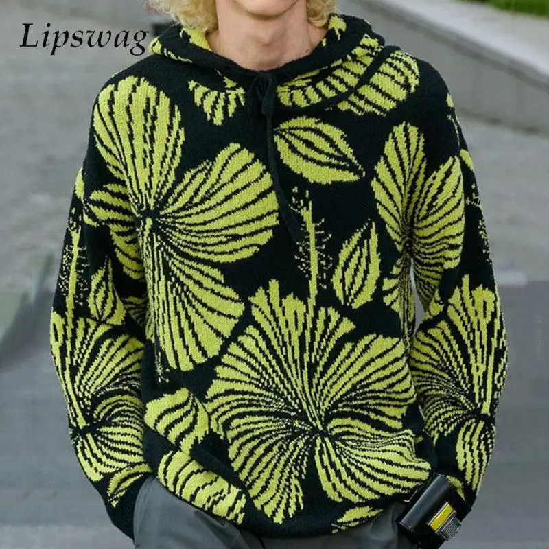 Long Sleeve Mens Knitted Sweater Hoodie Autumn Retro Leafs Jacquard Crochet Knit Hoodies Men Streetwear Fashion Hooded Sweaters
Long Sleeve Mens Knitted Sweater Hoodie Autumn Retro Leafs Jacquard Crochet Knit Hoodies Men Streetwear Fashion Hooded Sweaters