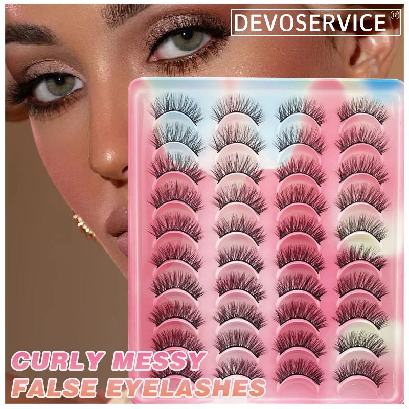 

DEVOSERVICE New 10/20 Pairs 3D Mink False Eyelashes Thick Dramatic Faux Eyelash Fluffy Soft Eye Lash Lashes Extension Makeup