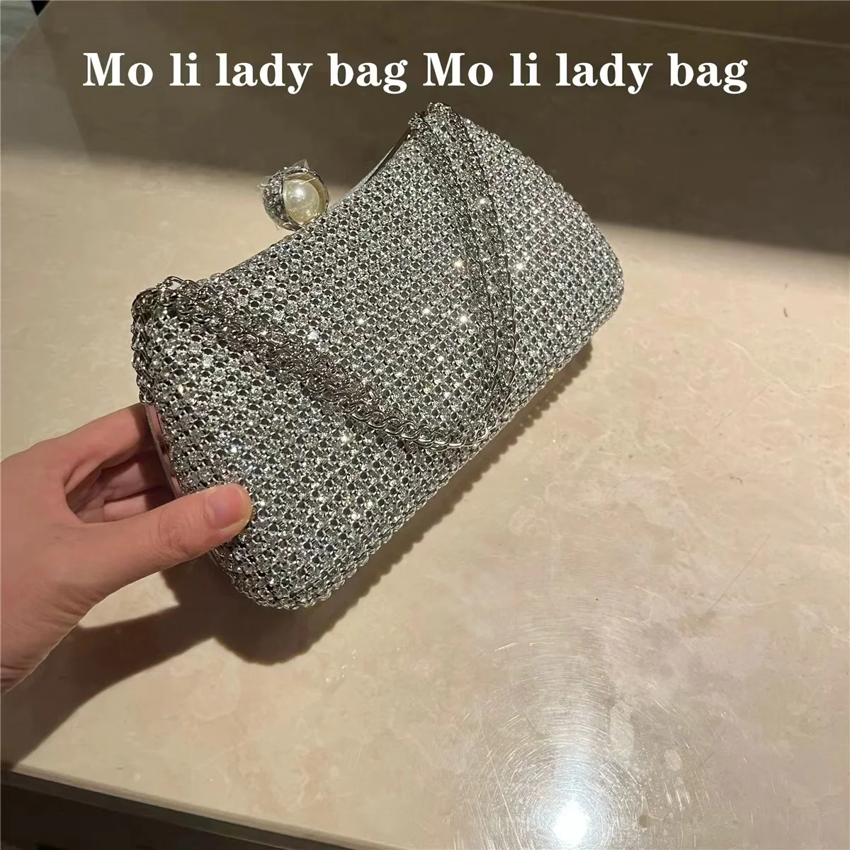 

Glitter Shiny Diamonds Square Bag Women's Handbag Luxury Bling Evening Bag Wedding Party Clutch Purse Shoulder Crossbody Bag
