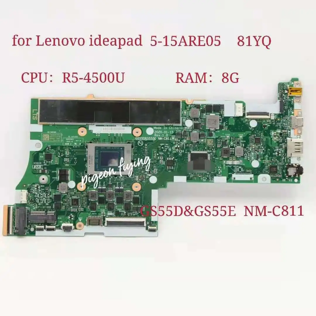 GS55D & GS55E NM-C811 для Lenovo Ideapad 5-15ARE05 материнская плата для ноутбука CPU:R5-4500U UMA RAM:8G 100% ТЕСТ ОК
GS55D & GS55E NM-C811 для Lenovo Ideapad 5-15ARE05 материнская плата для ноутбука CPU:R5-4500U UMA RAM:8G 100% ТЕСТ ОК