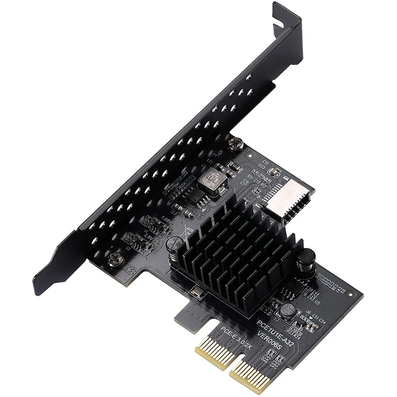 

2X PCI-E 2X To USB3.1 A-Key Gen2 Front Type-E Expansion Card,10Gbps Type-E 20-Pin Front Panel Connector Riser Card