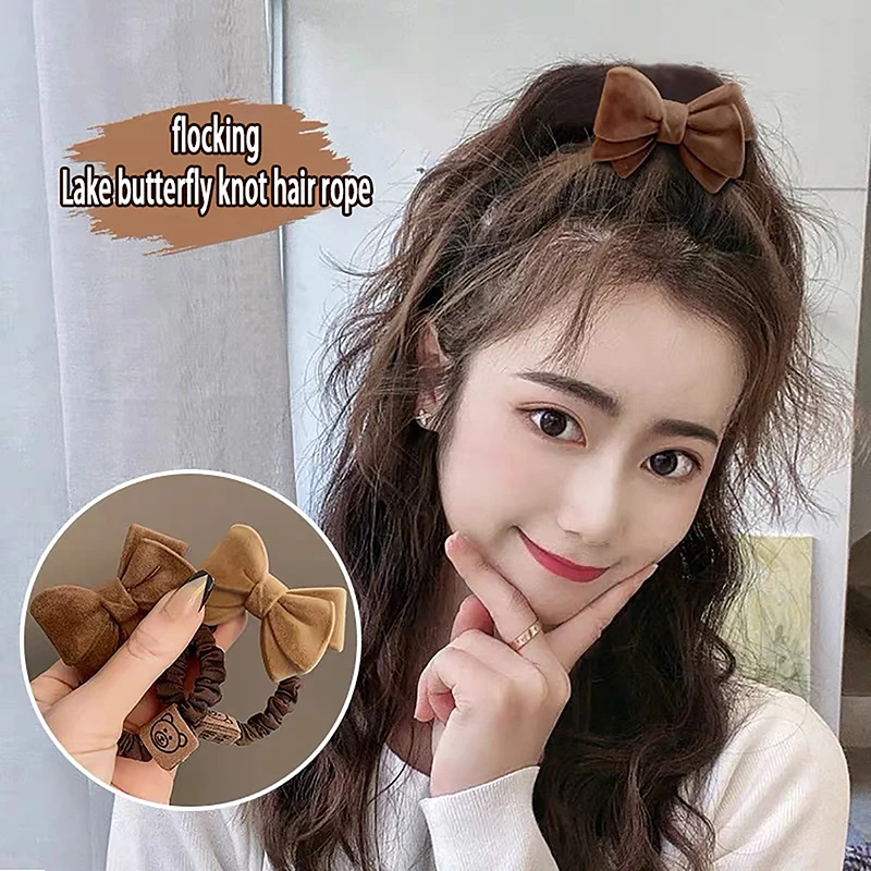 

Fashion Rubber Bands Scrunchie Hair Rope Heart Bow Shaped High Elastic Hairband For Women Ponytail Headbands Hair Accessories