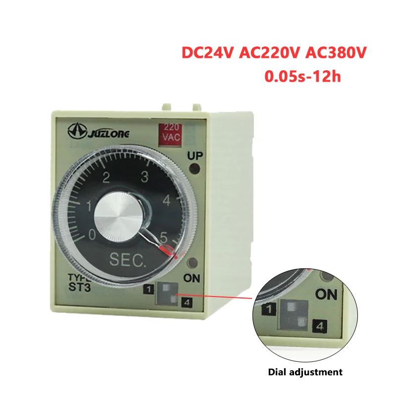 1 Pcs Power-On Delay 0.05s-12h Time Relay DC24V AC220V AC380V 8 Pin 2open 2close 41x56x86.5mm DIP Adjustable Timer
1 Pcs Power-On Delay 0.05s-12h Time Relay DC24V AC220V AC380V 8 Pin 2open 2close 41x56x86.5mm DIP Adjustable Timer