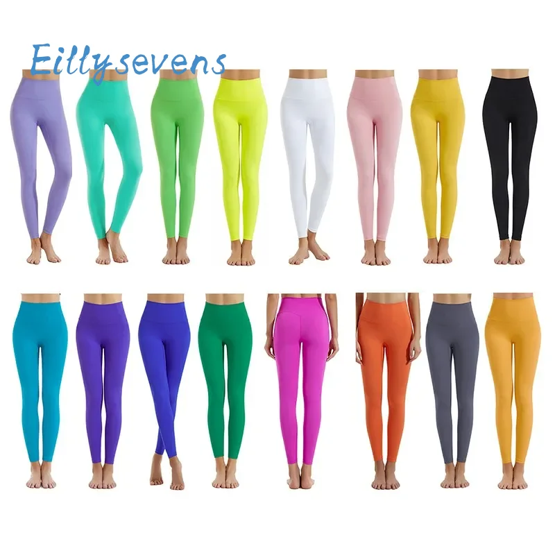 

Women'S Casual Workout Leggings Daily Fitness Running Yoga Athletic Pants Color Hip Lift High Waist Elasticity Cropped Pants
