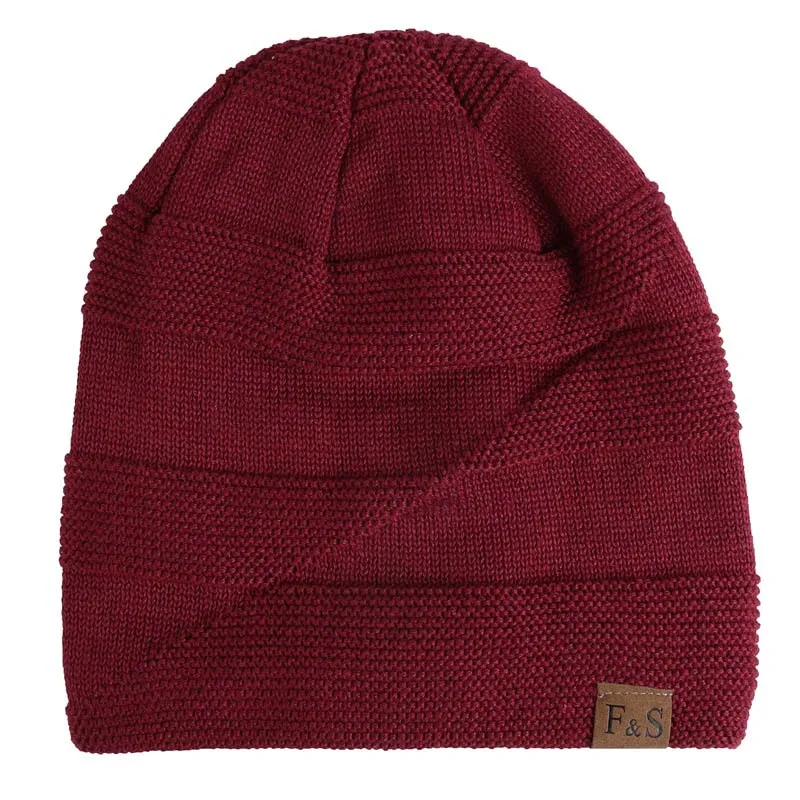 New Unisex Slouchy Winter Hats Add Fur Lined Men And Women Warm Beanie Cap Casual Label Decor Winter Knitted Hats New Unisex Slouchy Winter Hats Add Fur Lined Men And Women Warm Beanie Cap Casual Label Decor Winter Knitted Hats