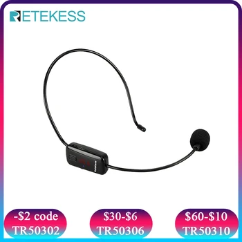 RETEKESS TR503 Wireless Microphone Condenser Headset Megaphone Radio Mic FM 87-108MHz For Loudspeaker Teaching Meeting Guide