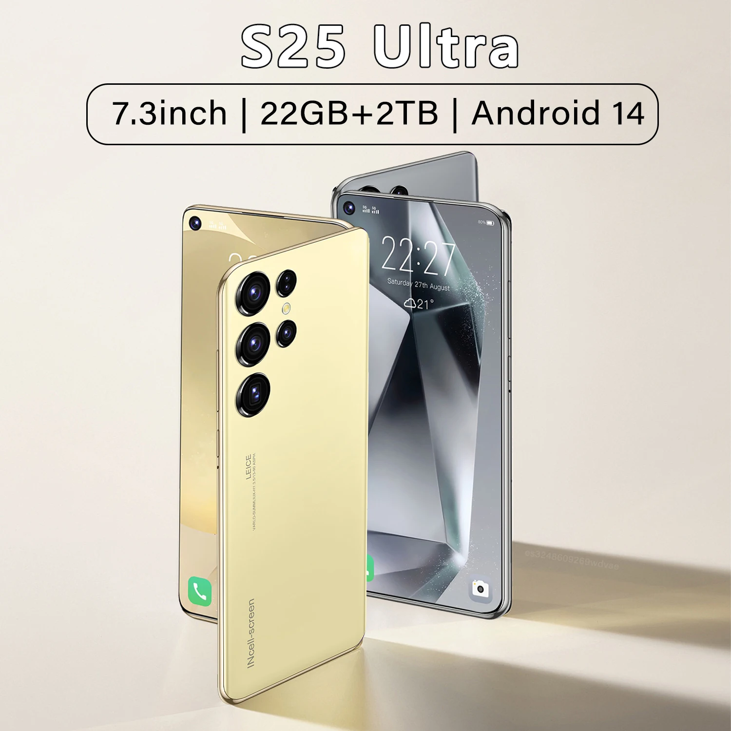 

Мобильные телефоны S25 Ultra 6,8 HD экран смартфон оригинальный 22G + 2T телефон на две Sim-карты Android разблокированный 78MP + 108MP 7800mAh