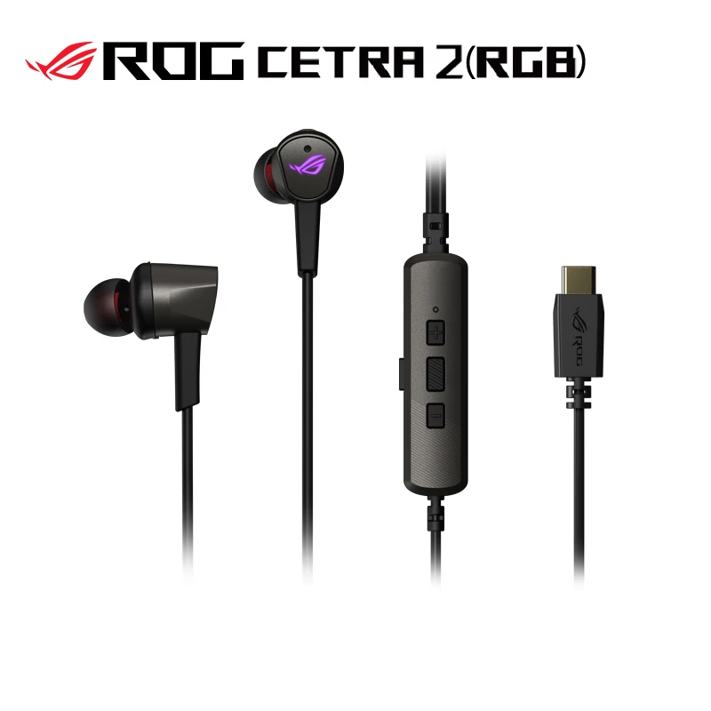 

ASUS ROG Cetra RGB Cetra II In-Ear Headset Type-C Rog Phone Gaming Earphone ANC Active Noise Reduction Surround 7.1 Sound Effect