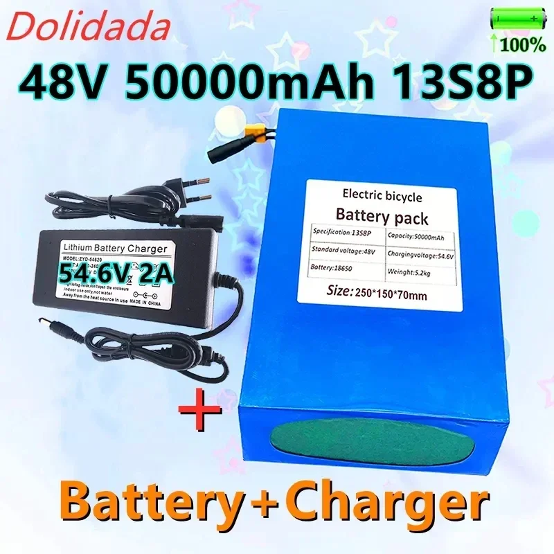 Ree Shipping 48V 50000mAh Battery 18650 13S8P Lithium Battery Pack 1000W Electric Bicycle Battery Built-in 50A BMS with Charger
Ree Shipping 48V 50000mAh Battery 18650 13S8P Lithium Battery Pack 1000W Electric Bicycle Battery Built-in 50A BMS with Charger