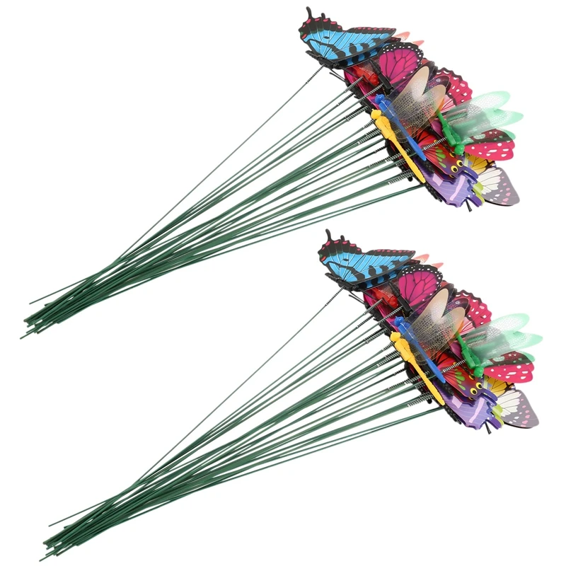 40 Pieces Garden Butterflies Stakes And 8 Pieces Dragonflies Stakes Garden Ornaments For Yard Patio, Totally 48 Pieces
40 Pieces Garden Butterflies Stakes And 8 Pieces Dragonflies Stakes Garden Ornaments For Yard Patio, Totally 48 Pieces