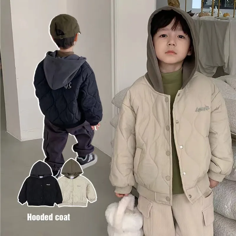 Boys Winter Cotton Jacket New Children's Plush Hooded Cotton Jacket Boys Cotton Thickened Baseball Jacket Trend Kids Clothing
Boys Winter Cotton Jacket New Children's Plush Hooded Cotton Jacket Boys Cotton Thickened Baseball Jacket Trend Kids Clothing
