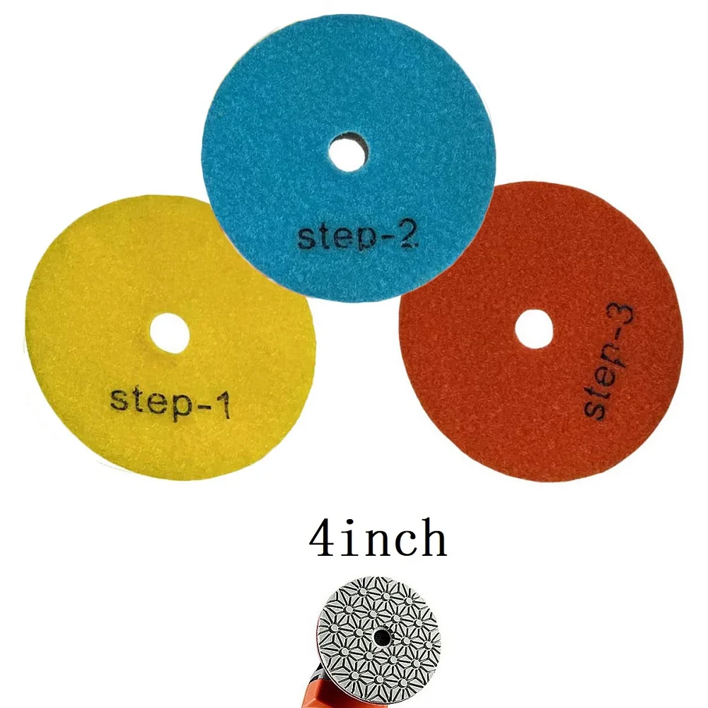 1PC 4 Inch Polishing Pads 100mm Dry Wet Diamond 3 Step Granite Polishing Tool Stone Concrete Marble Power Tools Accessories
1PC 4 Inch Polishing Pads 100mm Dry Wet Diamond 3 Step Granite Polishing Tool Stone Concrete Marble Power Tools Accessories