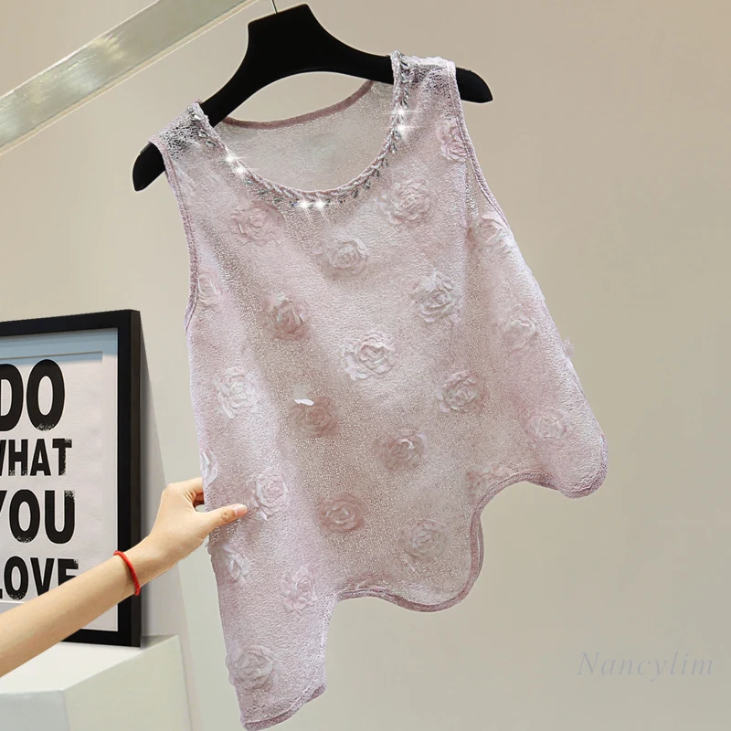 Женский топ с вышивкой, Асимметричный топ без рукавов в Корейском стиле, облегающий Тонкий Топ с вышивкой бисером и бриллиантами, лето 2024
Женский топ с вышивкой, Асимметричный топ без рукавов в Корейском стиле, облегающий Тонкий Топ с вышивкой бисером и бриллиантами, лето 2024