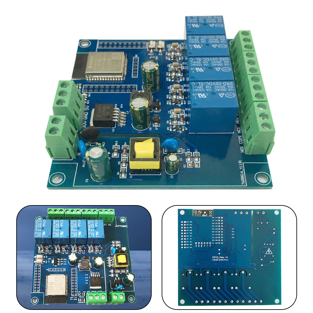 Модуль релейный, оснащенный ESP32-WROOM WIFI 93*87 мм Источник питания переменного/постоянного тока BLE макетная плата ESP32, 1 упаковка
Модуль релейный, оснащенный ESP32-WROOM WIFI 93*87 мм Источник питания переменного/постоянного тока BLE макетная плата ESP32, 1 упаковка