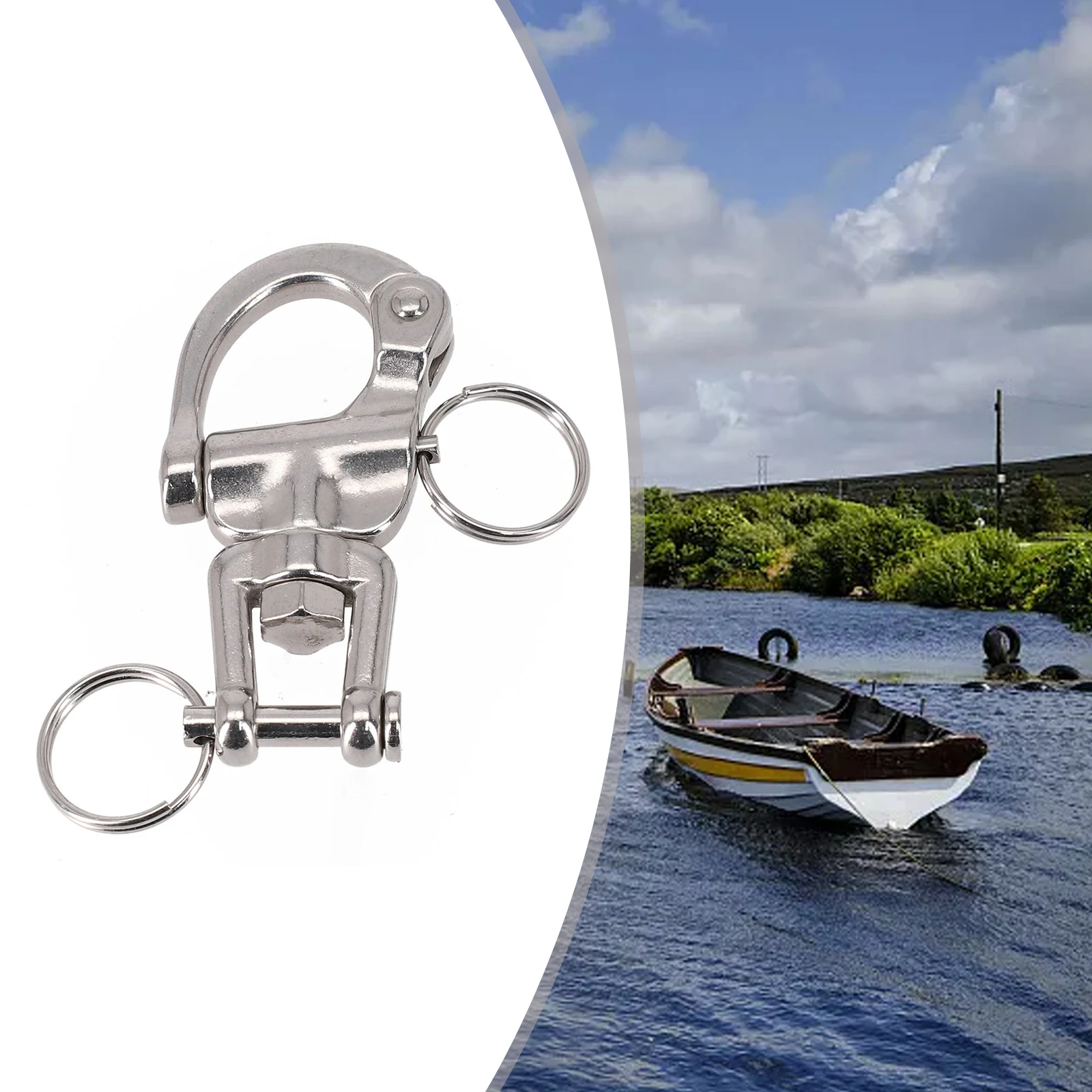 High Quality Swivel Shackle Boat Parts Spare Parts Spring Rotatable Sailboat Sailing Silver 316 Stainless Steel
High Quality Swivel Shackle Boat Parts Spare Parts Spring Rotatable Sailboat Sailing Silver 316 Stainless Steel