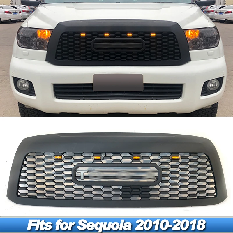 Fit for TOYOTA Sequoia 2010-2018 grille with LED lights 2011 2012 2013 2014 2015 2016 Squoia grill front bumper modification
Fit for TOYOTA Sequoia 2010-2018 grille with LED lights 2011 2012 2013 2014 2015 2016 Squoia grill front bumper modification