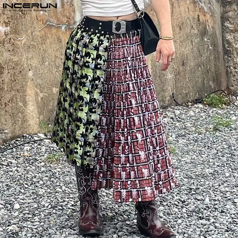 INCERUN Men Skirt Print Patchwork Elastic Waist Loose Pleated Casual Men Bottoms Streetwear 2023 Fashion Irregular Skirts S-5XL
INCERUN Men Skirt Print Patchwork Elastic Waist Loose Pleated Casual Men Bottoms Streetwear 2023 Fashion Irregular Skirts S-5XL