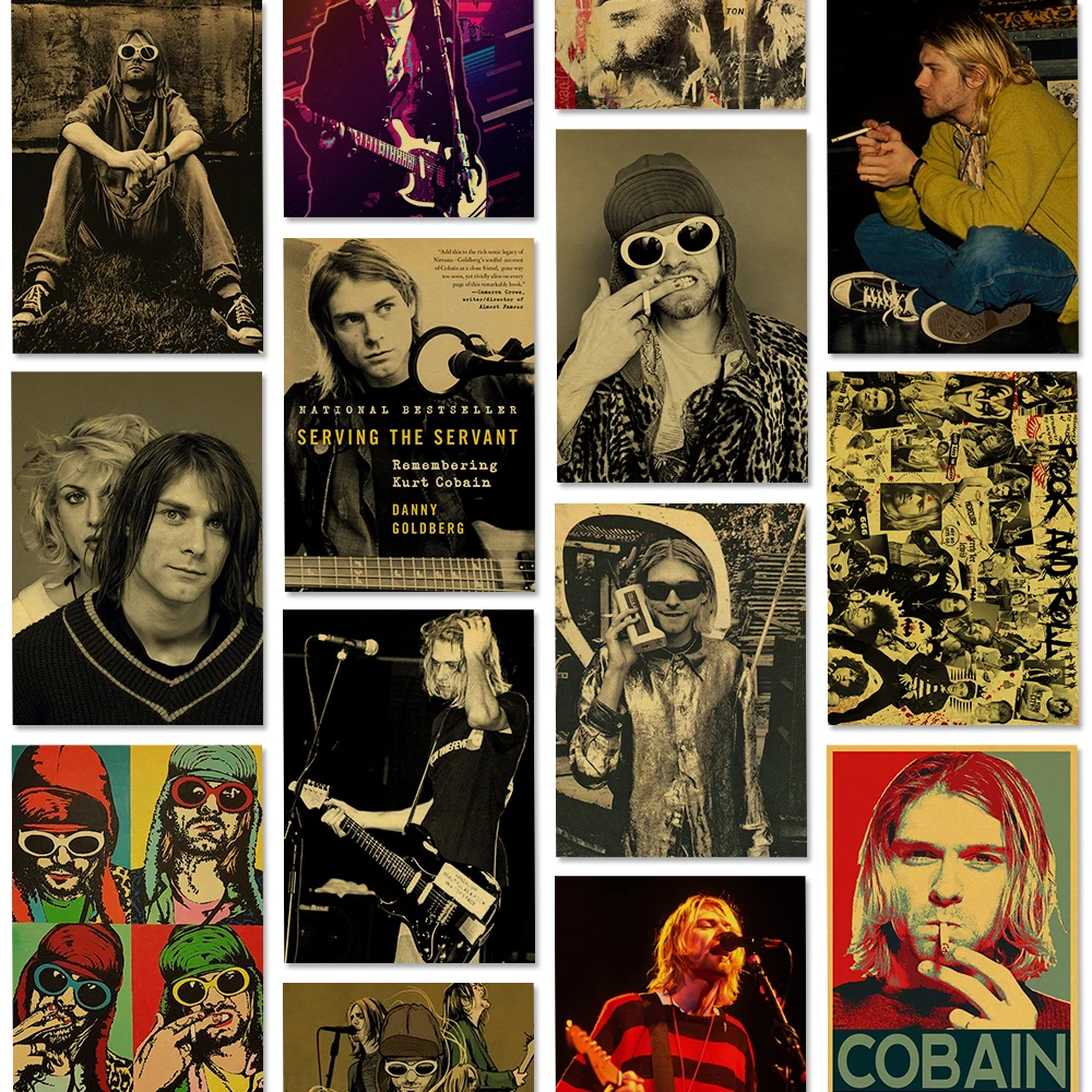 Singer Kurt Cobain Posters Rock and Roll Music Retro Kraft Paper Sticker DIY Vintage Room Bar Cafe Decor Gift Art Wall Painting
Singer Kurt Cobain Posters Rock and Roll Music Retro Kraft Paper Sticker DIY Vintage Room Bar Cafe Decor Gift Art Wall Painting