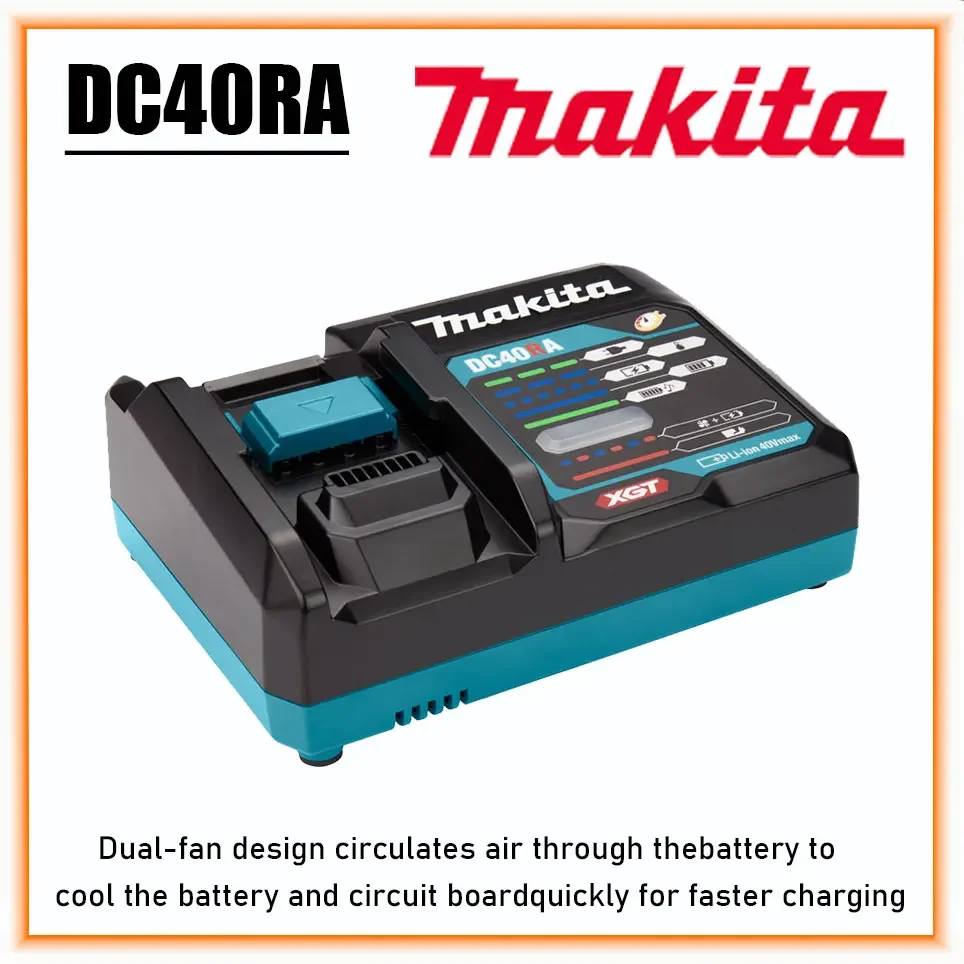 

Makita DC40RA 40V Max XGT Rapid Optimum Charger Digital Display Original 40V Lithium Battery Charger Dual Fan Design