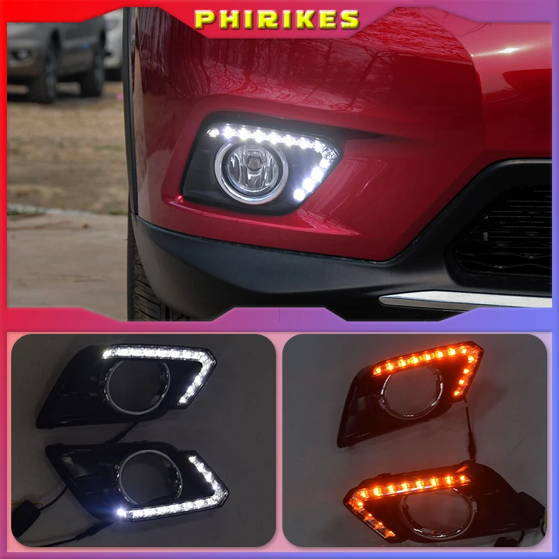 1Pair DRL For Nissan X-Trail Xtrail X trail 2014 2015 2016 Daytime Running Lights fog lamp cover headlight 12V 
1Pair DRL For Nissan X-Trail Xtrail X trail 2014 2015 2016 Daytime Running Lights fog lamp cover headlight 12V