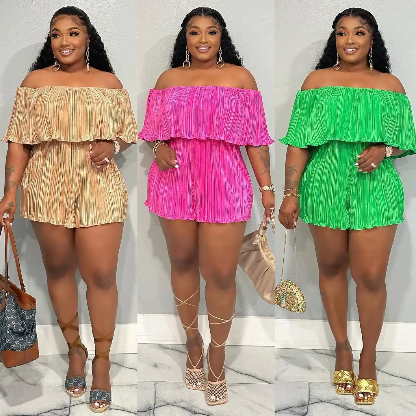 Office Lady Pleated Loose Romper Elegant Ruffle Off Shoulder High Waist Wide Leg Jumpsuits One Piece Sexy Elegant Overalls 2023
Office Lady Pleated Loose Romper Elegant Ruffle Off Shoulder High Waist Wide Leg Jumpsuits One Piece Sexy Elegant Overalls 2023