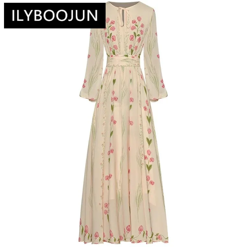 ILYBOOJUN Spring Fashion Designer Vintage Floral Print Dress Women's Lantern Sleeve Frenulum High Waist Slim A-LINE Long Dresses
ILYBOOJUN Spring Fashion Designer Vintage Floral Print Dress Women's Lantern Sleeve Frenulum High Waist Slim A-LINE Long Dresses