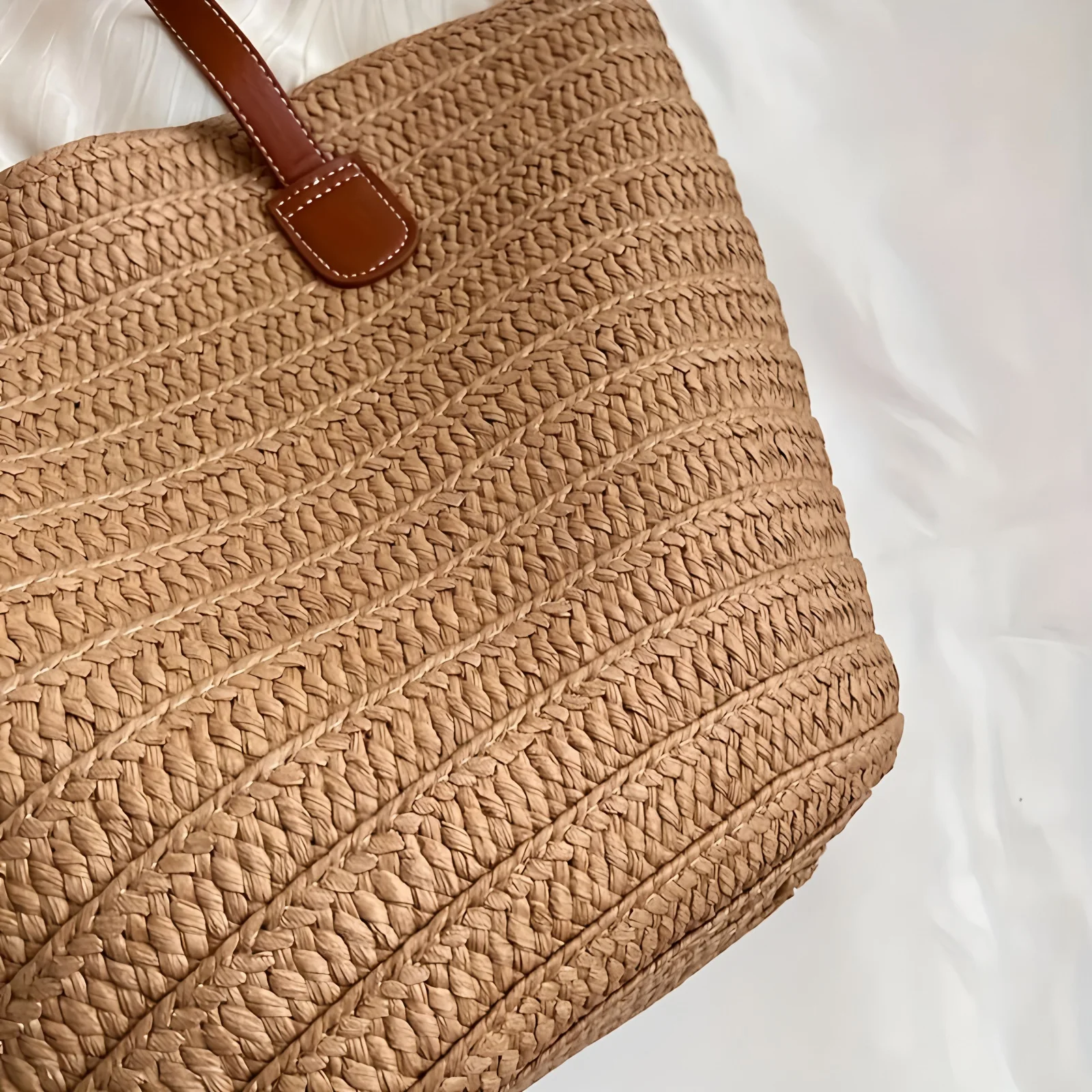 Knitted Straw Luxury Shoulder Bag - Large Woven Beach Shopper Basket 10 Sb21f4a00d5e84658bbb98ed276776fcfl