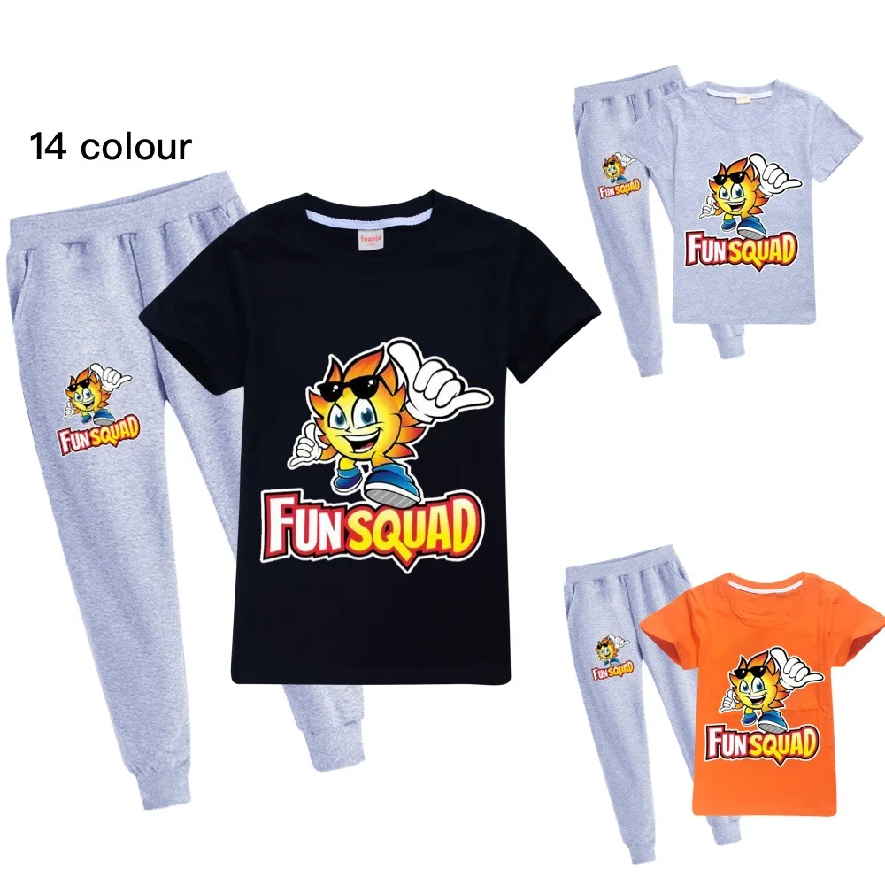 Fun Squad Gaming T Shirt+Pants Girls Tops Fashion Summer Clothes Kids Shirts O-Neck Cartoon Child Boys Short Sleeve Clothing set
Fun Squad Gaming T Shirt+Pants Girls Tops Fashion Summer Clothes Kids Shirts O-Neck Cartoon Child Boys Short Sleeve Clothing set