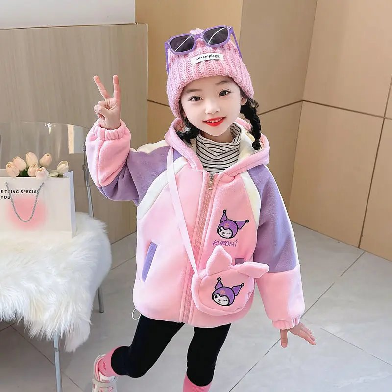 Spring Winter Warm Coat New Kawaii Kuromi Anime Sanrio Hooded Cute Cartoon Baby Plus Fleece Jacket Birthday Gifts for Kids
Spring Winter Warm Coat New Kawaii Kuromi Anime Sanrio Hooded Cute Cartoon Baby Plus Fleece Jacket Birthday Gifts for Kids