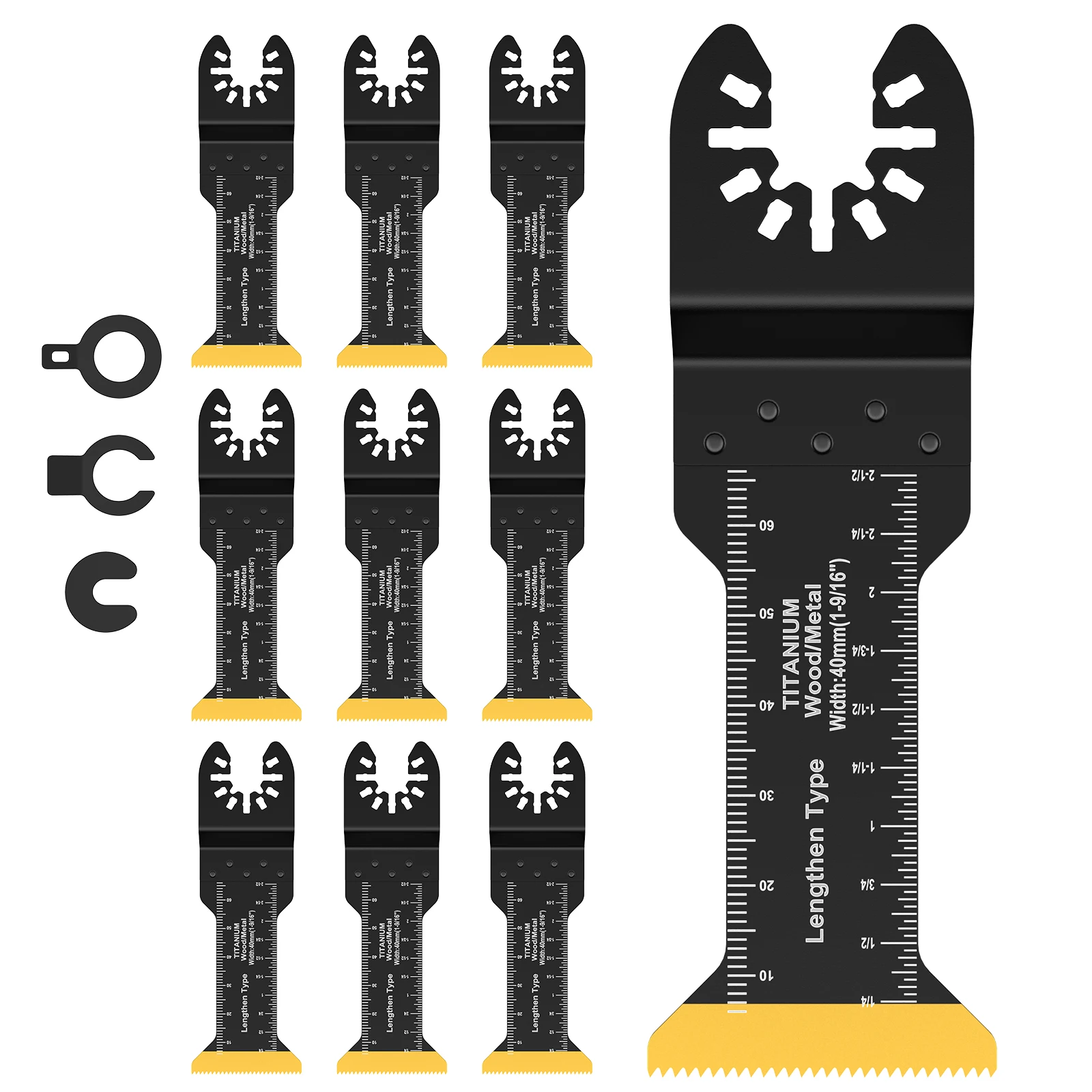 10 Pcs Oscillating Saw Blades Titanium Coated Multitool Oscillating Blades Fast Cutting Blades for Wood Plastic Metal
10 Pcs Oscillating Saw Blades Titanium Coated Multitool Oscillating Blades Fast Cutting Blades for Wood Plastic Metal