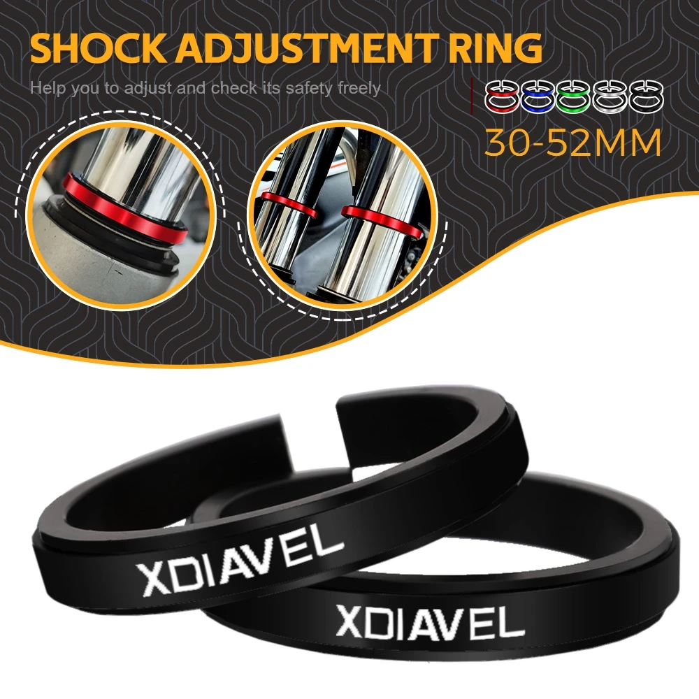 

For DUCATI DIAVEL XDiavel S Diavel 1260 1200 Adjustment Shock Absorber Auxiliary Rubber Ring CNC Accessories Fit 30MM-52MM