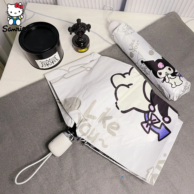 

2024 Sanrio Umbrella Kawaii Kuromi Sunshade Umbrella Sun Umbrella Hello Kitty Sunscreen Anti-Ultraviolet Folding Umbrella Gifts