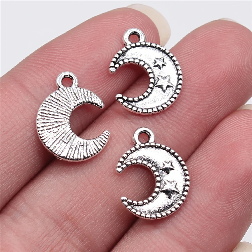 40pcs 15x12mm Antique Silver Plated Moon Stars Charm Pendant For Jewelry Making DIY Jewelry Findings Jewelry Components
40pcs 15x12mm Antique Silver Plated Moon Stars Charm Pendant For Jewelry Making DIY Jewelry Findings Jewelry Components