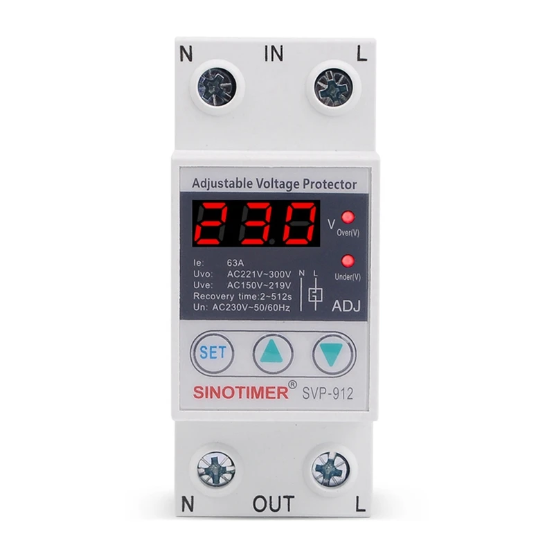 SINOTIMER 230V 50/60Hz Din Rail РЕГУЛИРУЕМОЕ автоматическое восстановление Защита от перенапряжения
SINOTIMER 230V 50/60Hz Din Rail РЕГУЛИРУЕМОЕ автоматическое восстановление Защита от перенапряжения