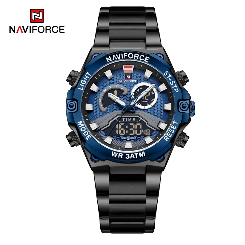 

Top Brand NAVIFORCE Watches Mens Fashion Quartz Dual Display Digital Chronograph 30m Waterproof Clock Male Relogio Masculino