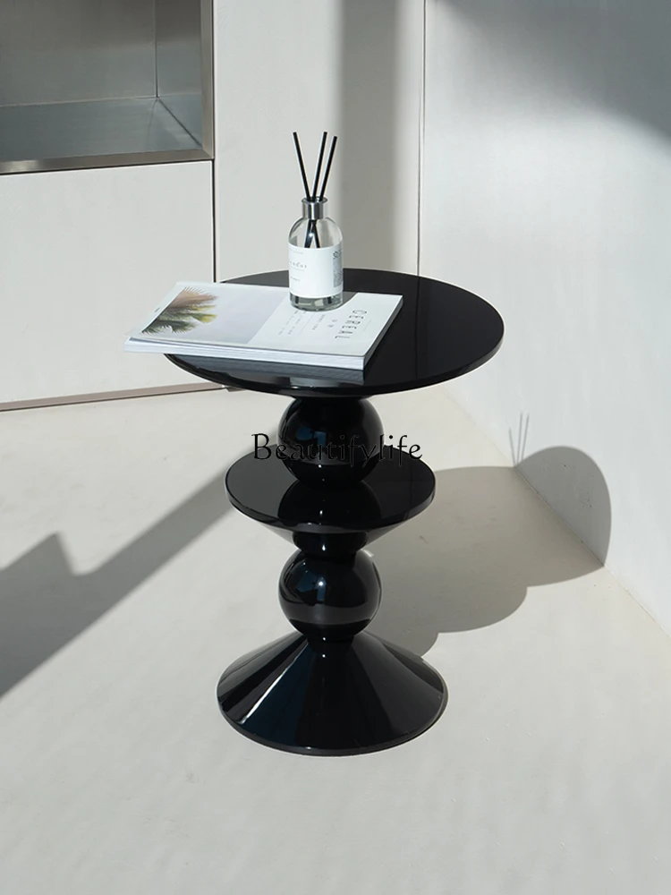 

Простой угловой ретро-столик для гостиной, Круглый Кофейный Столик для балкона, чайный столик для маленькой квартиры