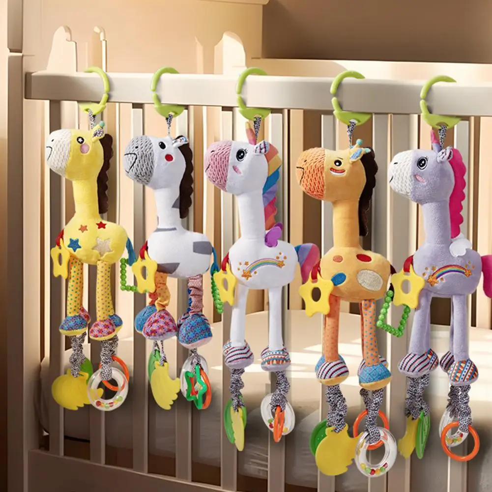 Crib Hanging Toy with Teether Cute Horse/Giraffe Stuffed Doll Plush Toy Emotional Comfort Soothing Toys Baby Crib Stroller Rattl
Crib Hanging Toy with Teether Cute Horse/Giraffe Stuffed Doll Plush Toy Emotional Comfort Soothing Toys Baby Crib Stroller Rattl