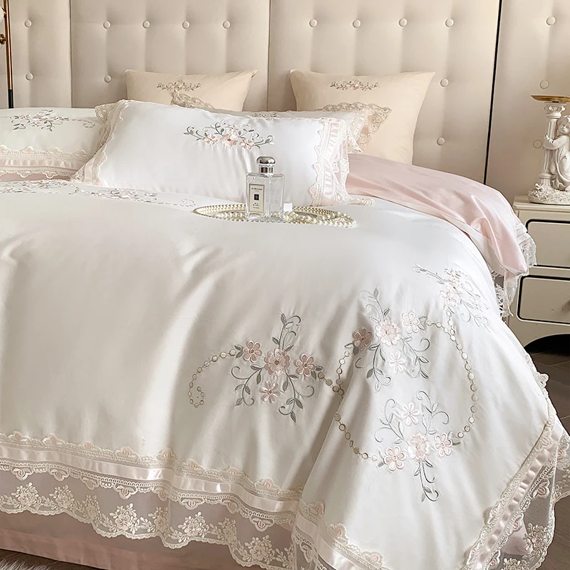 White Embroidery Egypt Cotton Bedding Set Luxury Home Textile Duvet Cover 220x240 High End Europe Style Skin Friendly Bedclothes
White Embroidery Egypt Cotton Bedding Set Luxury Home Textile Duvet Cover 220x240 High End Europe Style Skin Friendly Bedclothes
