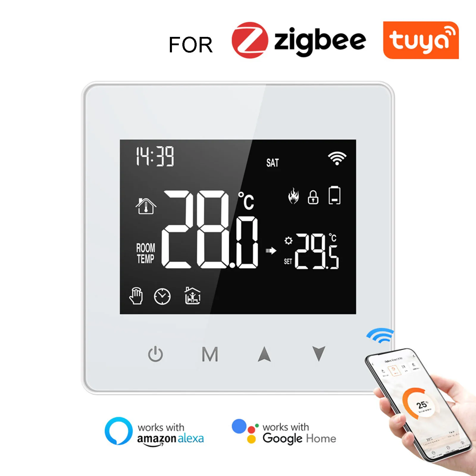 Термостат Tuya Wi-Fi Z Igbee, контроллер температуры для газового котла, работает с Alexa Home
Термостат Tuya Wi-Fi Z Igbee, контроллер температуры для газового котла, работает с Alexa Home
