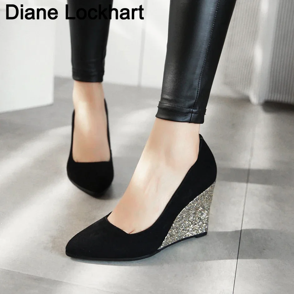2024 Spring New Pointed Toe Wedge Shoes Women Comfortable Pumps Woman Fashion Slip On High Heels Flock Bling Shallow Female
2024 Spring New Pointed Toe Wedge Shoes Women Comfortable Pumps Woman Fashion Slip On High Heels Flock Bling Shallow Female
