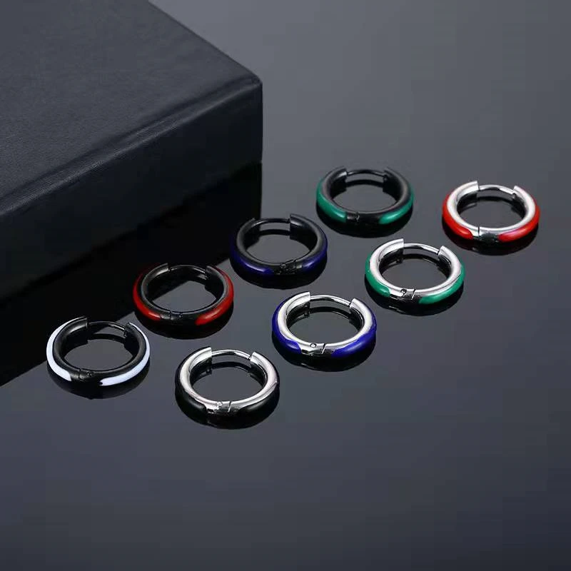 New Fashion Colorful Drip Hoop Earrings Jewelry Gift Women Men Stainless Titanium Steel Gothic Boucle Oreille Femme
New Fashion Colorful Drip Hoop Earrings Jewelry Gift Women Men Stainless Titanium Steel Gothic Boucle Oreille Femme