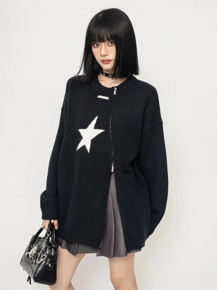 HOUZHOU Grunge Vintage Streetwear Knitted Cardigan Women American Retro Hip Hop Irregular Star Print Sweater Couple Clothes 2023
HOUZHOU Grunge Vintage Streetwear Knitted Cardigan Women American Retro Hip Hop Irregular Star Print Sweater Couple Clothes 2023