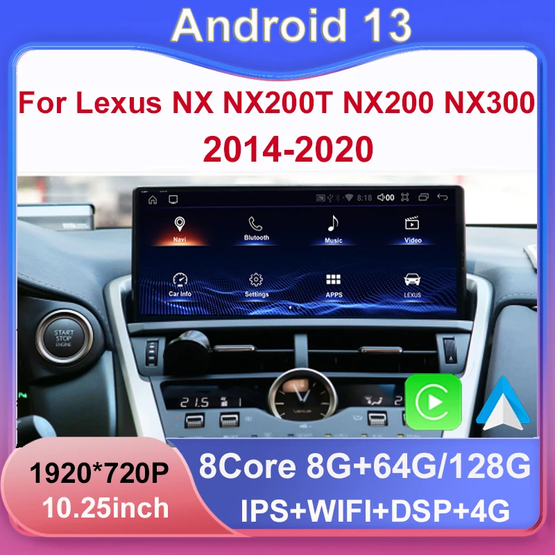 Автомобильный Dvd-плеер для Lexus NX NX200 NX200T 128-2014, Android 13, 8 + 2020G, радио-навигация, мультимедийная стереосистема
Автомобильный Dvd-плеер для Lexus NX NX200 NX200T 128-2014, Android 13, 8 + 2020G, радио-навигация, мультимедийная стереосистема