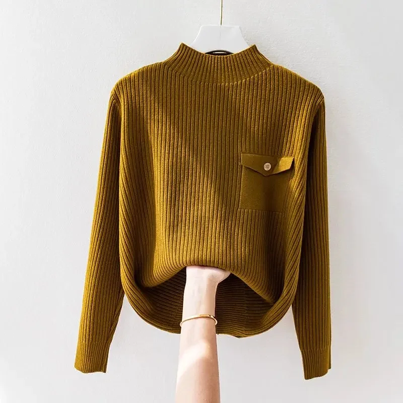 New HOT 2024 Turtleneck Knitted Women Sweater Ribbed Pullovers Autumn Winter Basic Casual Women Sweaters Fit Soft Warm Tops
New HOT 2024 Turtleneck Knitted Women Sweater Ribbed Pullovers Autumn Winter Basic Casual Women Sweaters Fit Soft Warm Tops