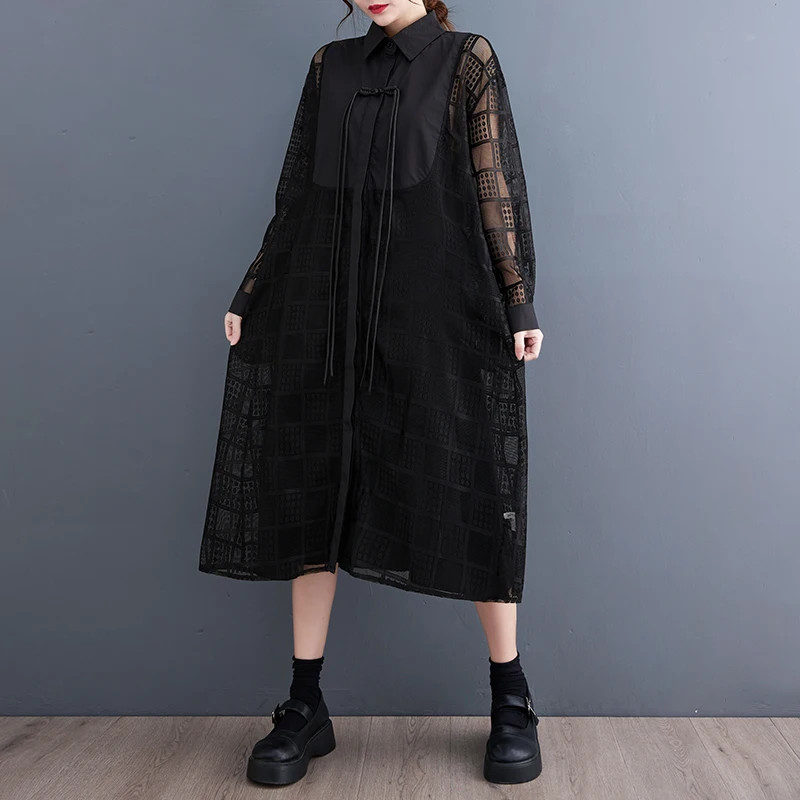 Korea Style Long Sleeve Patchwork Lace Chic Girl's Spring Dress Underwear Tank Dress 2 Piece Set Women Autumn Casual Dress Suits
Korea Style Long Sleeve Patchwork Lace Chic Girl's Spring Dress Underwear Tank Dress 2 Piece Set Women Autumn Casual Dress Suits