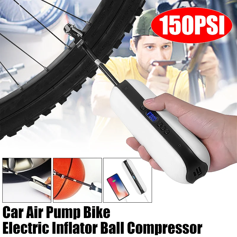 Air Compressor Wireless Bicycle Pump 150PSI Portable Smart Air Inflator With LED Light For Bike Electric Tire Inflator Pump
Air Compressor Wireless Bicycle Pump 150PSI Portable Smart Air Inflator With LED Light For Bike Electric Tire Inflator Pump