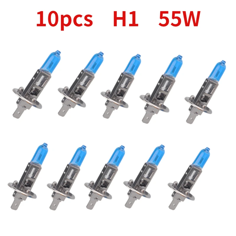 

10PCS H1 12V Standard Super White Light Halogen Lamp 6000K Headlight Auto Fog Lamp 55W 100W Car Halogen Bulb Light Bulbs For Car